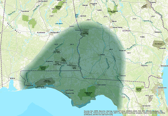 2018_Longleaf Legacy Landscape_Topo map